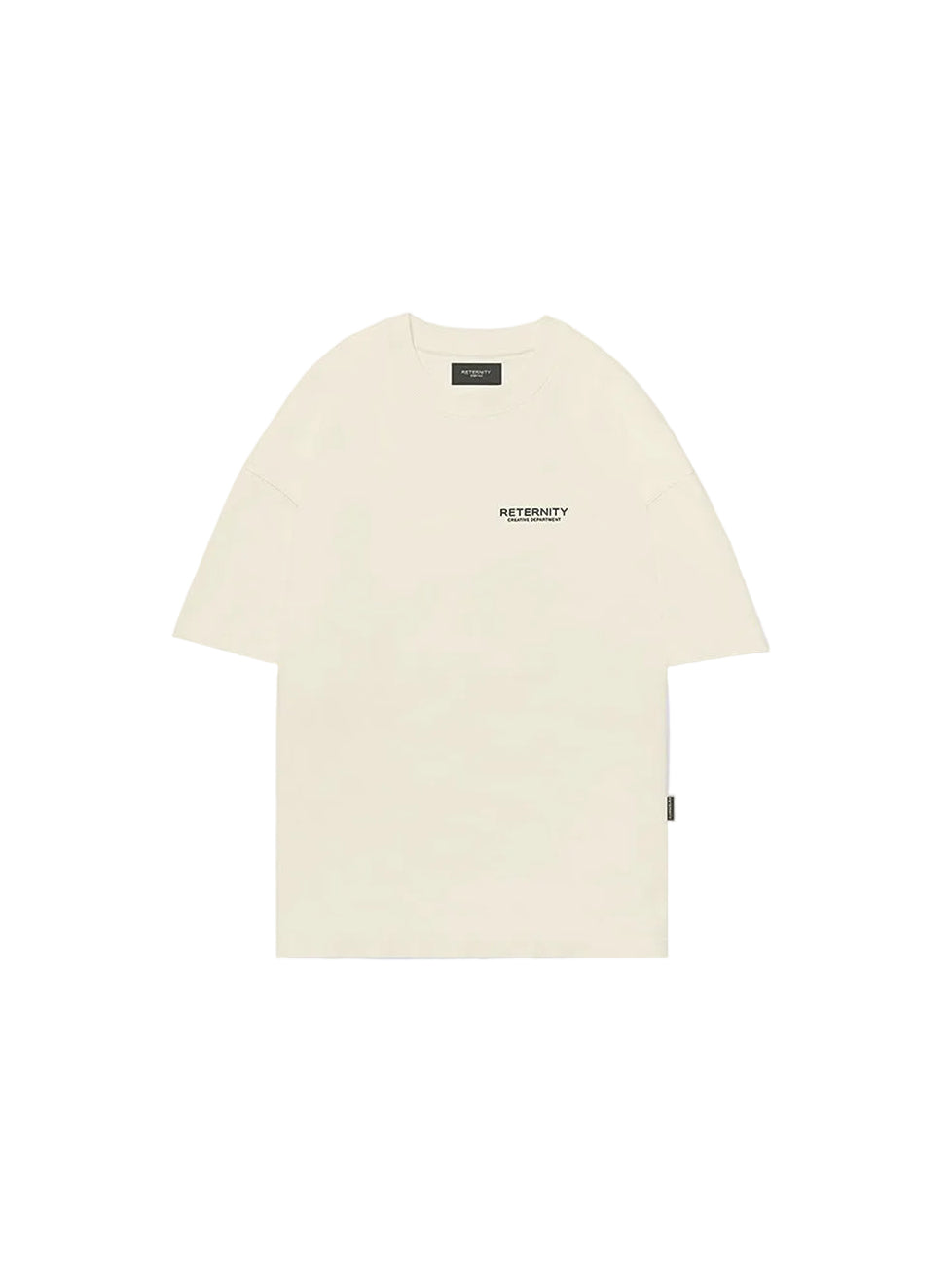 Camiseta boxy fit RETERNITY CREATIVE DEPARTMENT crema, algodón y estampado CD blanco