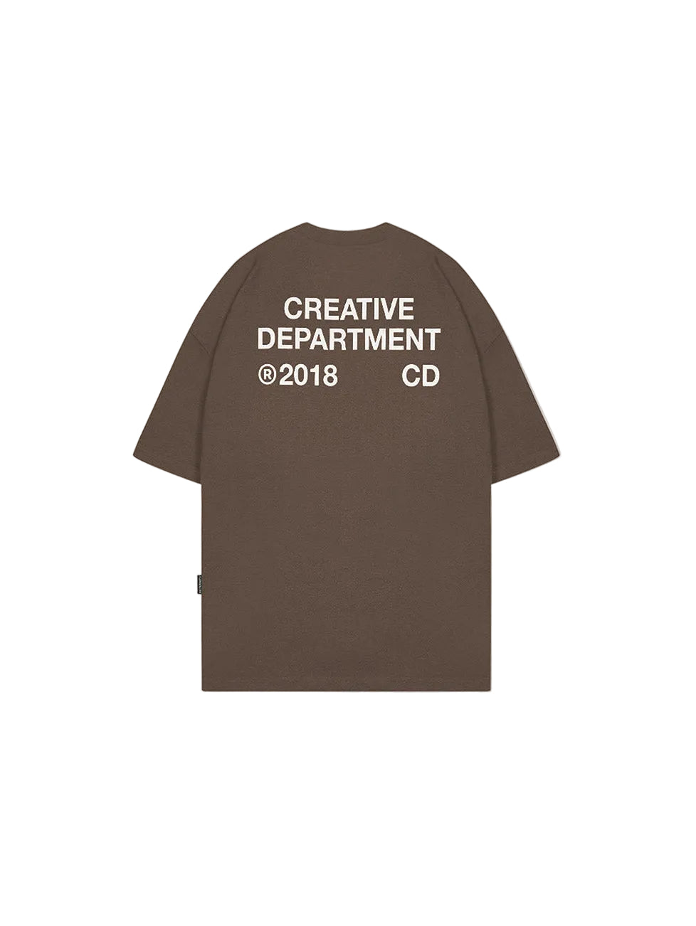 Camiseta boxy fit RETERNITY CREATIVE DEPARTMENT color marrón, algodón y estampado CD blanco