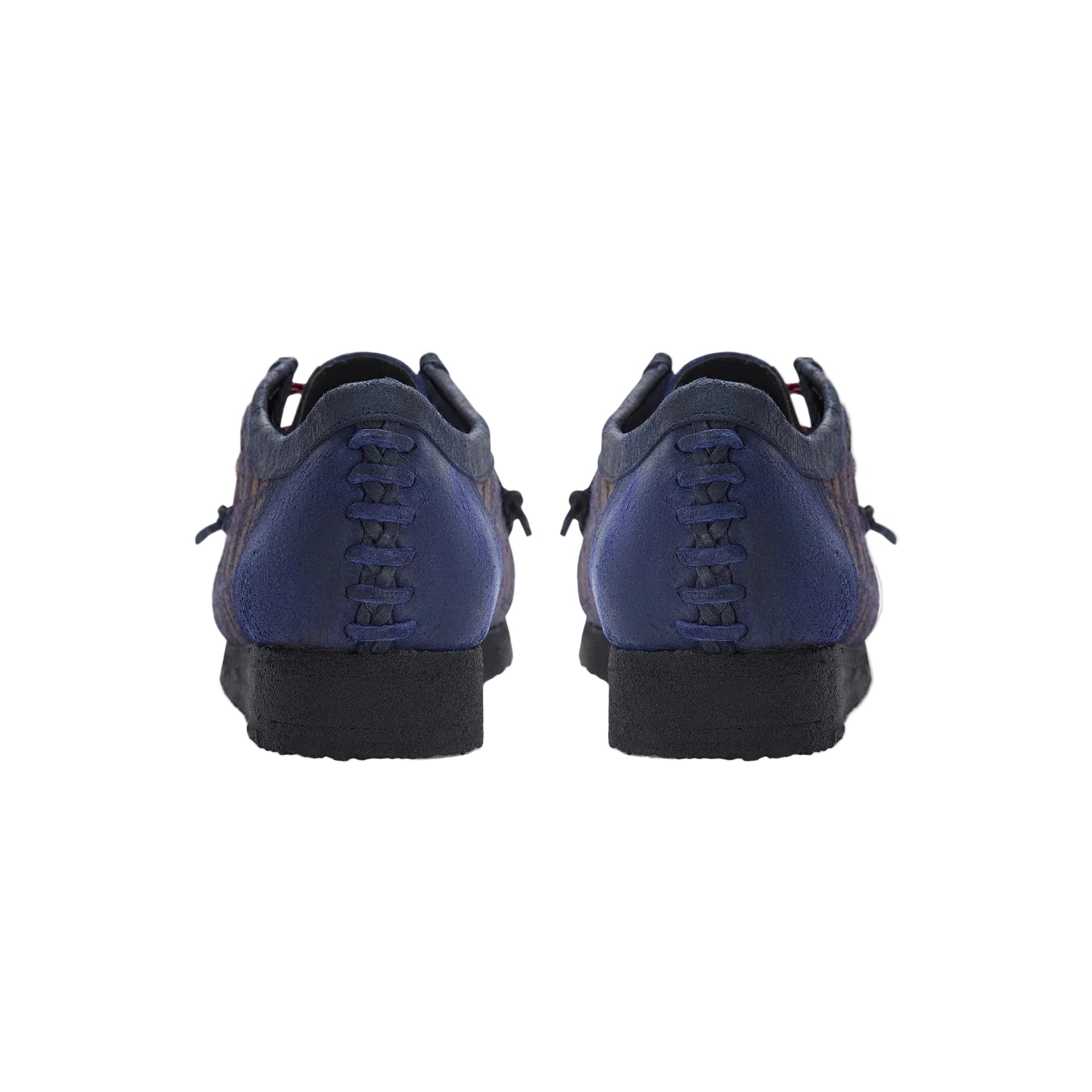 Wallabee Nicholas Daley vista trasera con costuras whipstitch en talón