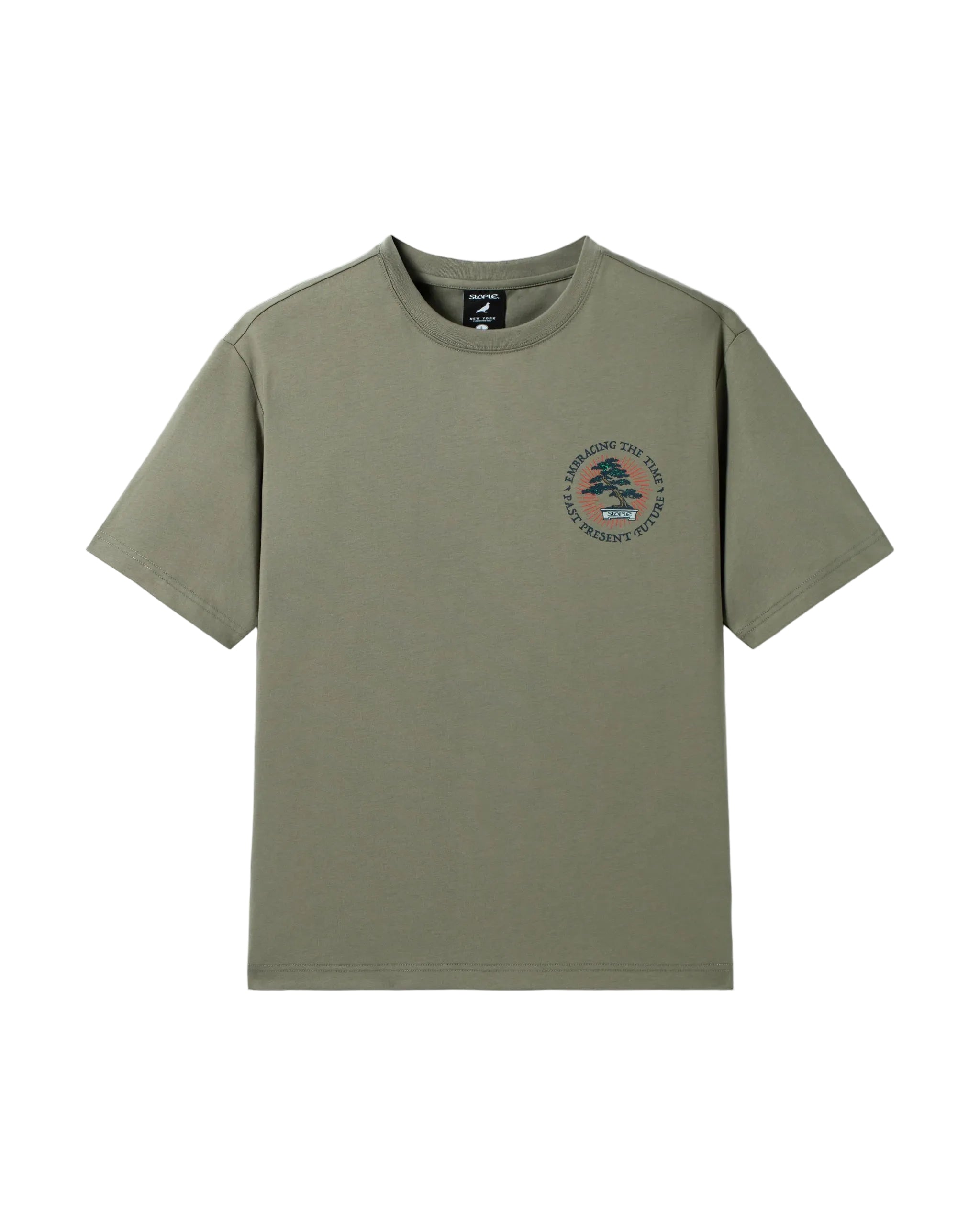 camiseta STAPLE Bonsai S/S Tee dark olive grafico bonsai pecho manga corta