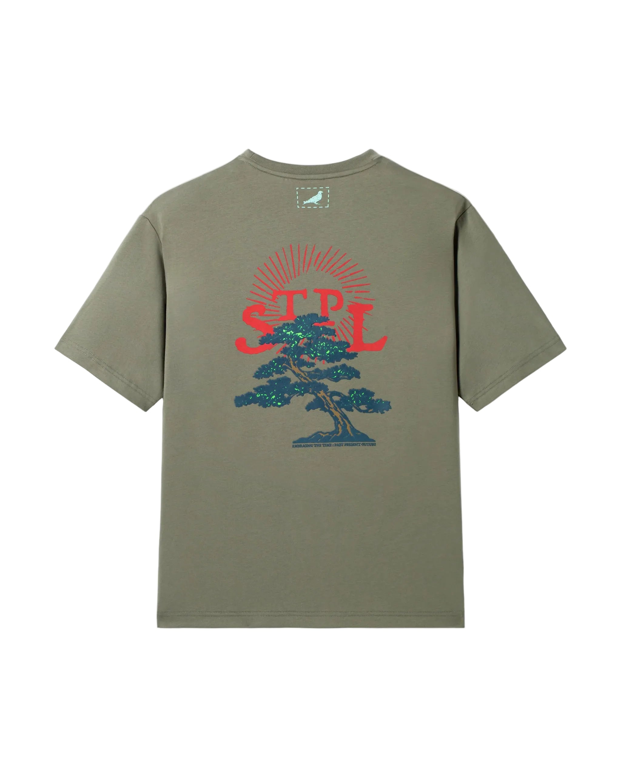 camiseta STAPLE Bonsai S/S Tee dark olive grafico bonsai espalda streetwear