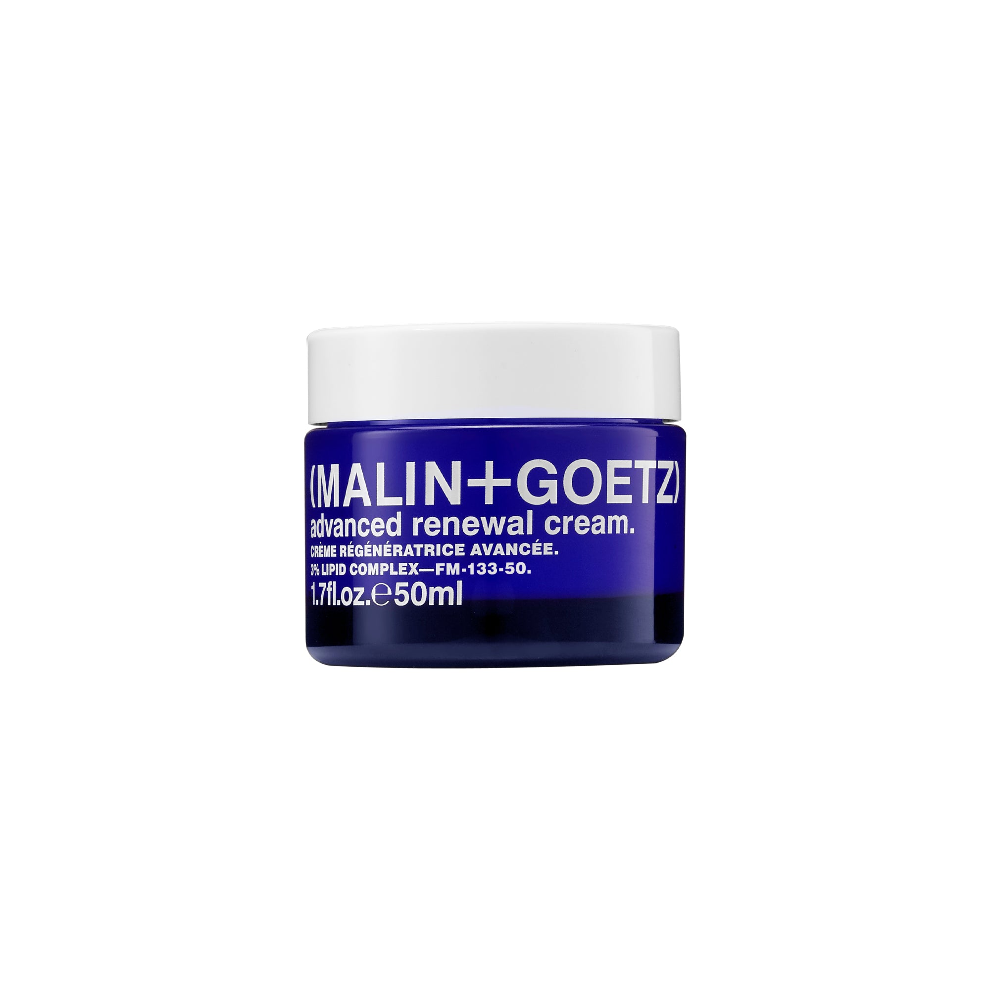 MALIN+GOETZ Advanced Renewal Cream tarro crema renovación avanzada textura rica vista frontal