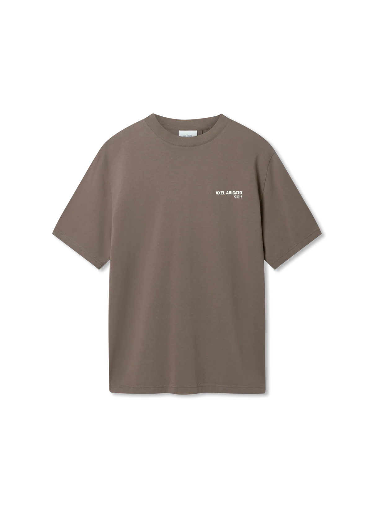 Camiseta Axel Arigato Legacy marrón coffee brown de algodón orgánico, vista frontal