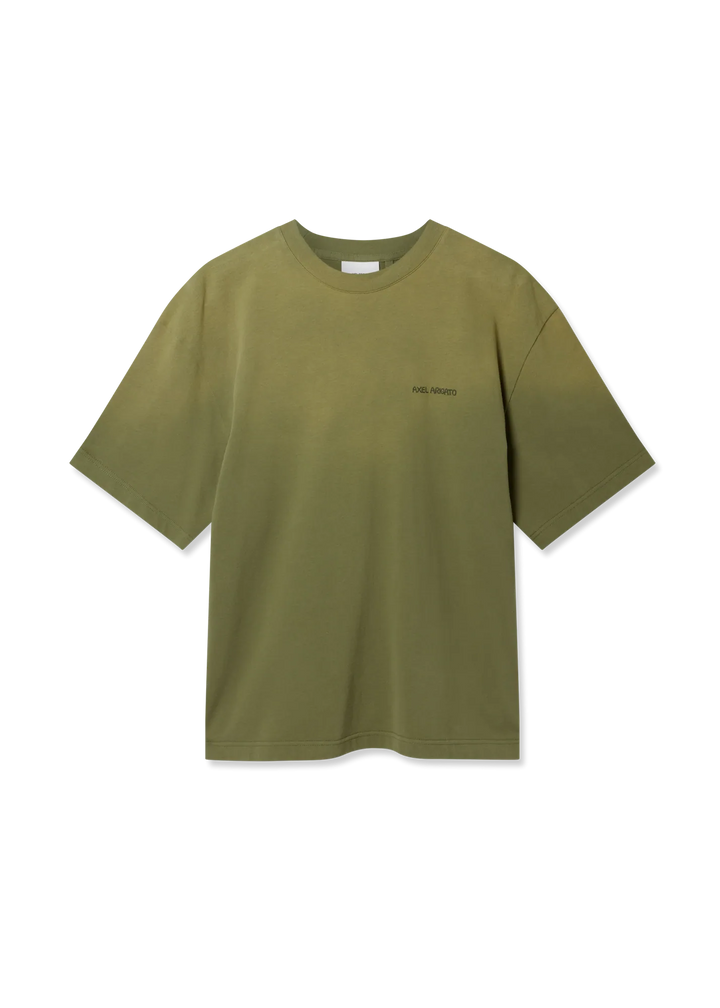 Camiseta Axel Arigato Gradient verde oliva oversized con efecto degradado, vista frontal