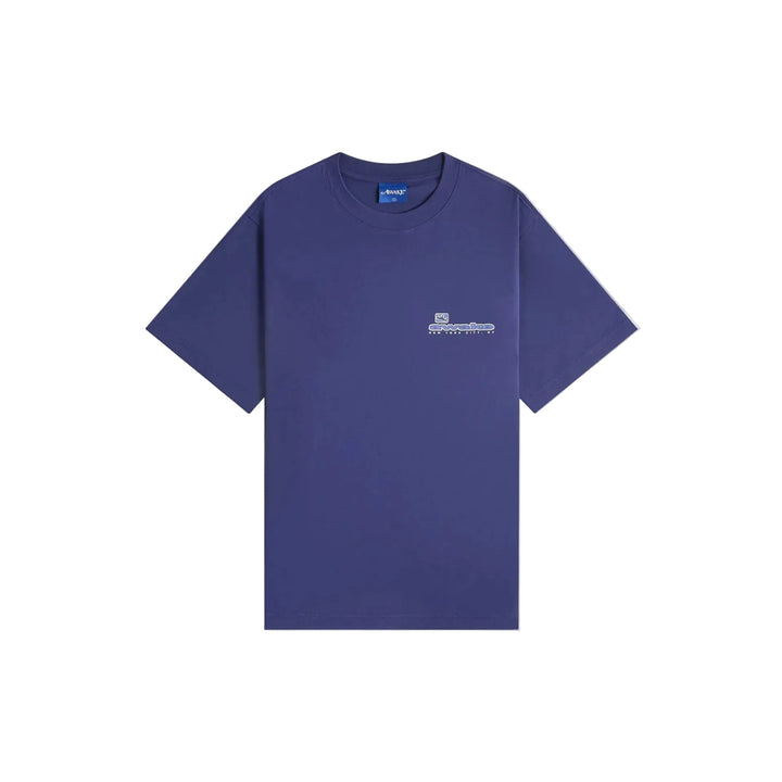 Camiseta Awake NY New York City azul, con logotipo en pecho y espalda