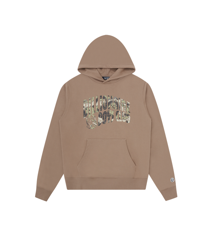 Sudadera Billionaire Boys Club Camo Arch Logo Brown con gráfico frontal de logo en arco y relleno de camuflaje