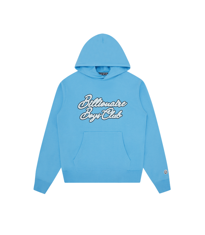 Sudadera azul  Billionaire Boys Club Diamond Script Logo con serigrafí glitter vintage y capucha