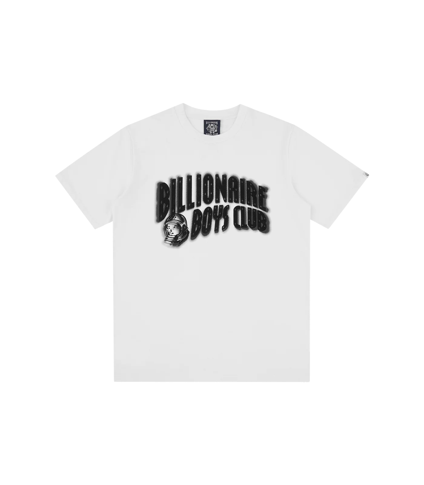 Camiseta Distorted Arch Logo White de Billionaire Boys Club Spring 26' logotipo de Arch con un efecto distorsionado con efecto ''flock'' en la parte frontal.
