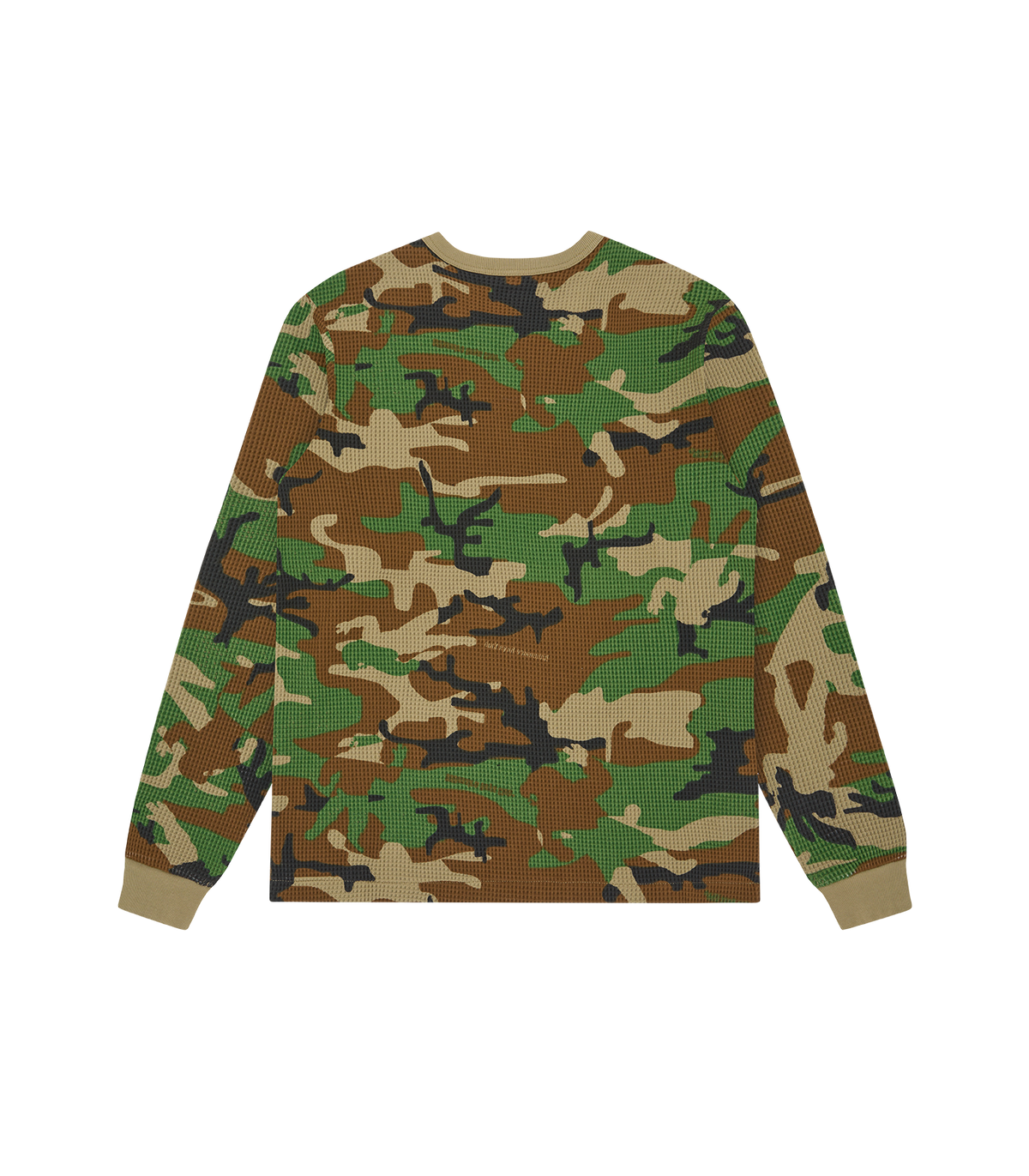 Espalda de la camiseta de manga larga Billionaire Boys Club en camuflaje militar, vista trasera