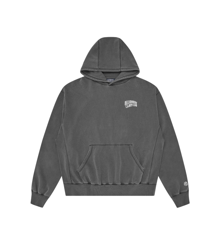 Sudadera con capucha Billionaire Boys Club gris con pequeño logo BILLIONAIRE BOYS CLUB en el pecho, bolsillo, vista frontal