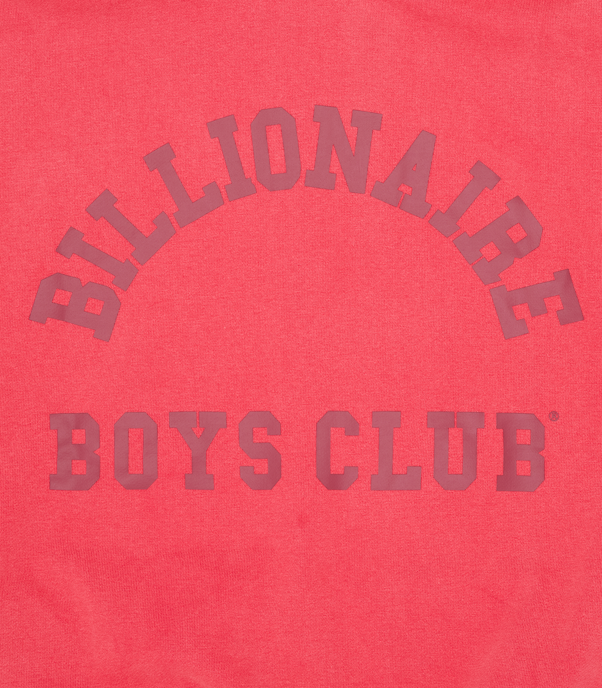 Espalda de la sudadera con capucha y cremallera Billionaire Boys Club roja con logo BILLIONAIRE BOYS CLUB, vista trasera