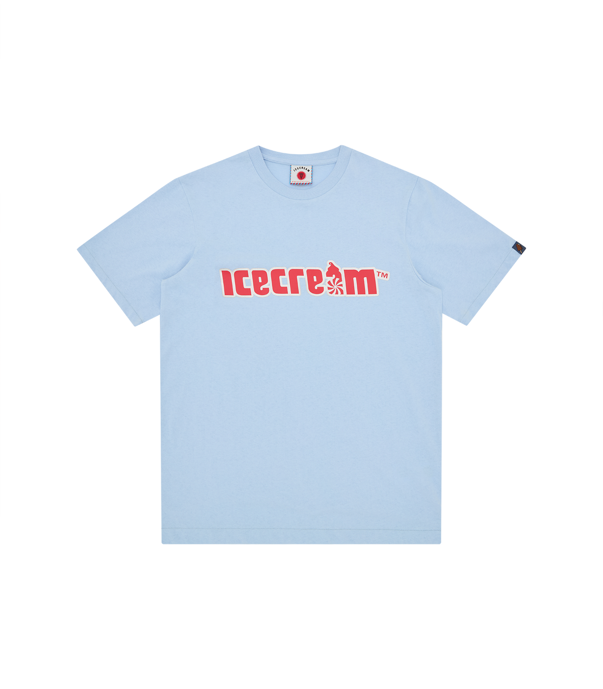 Camiseta ICECREAM Soft Serve azul con el logo icecream en el pecho, vista frontal
