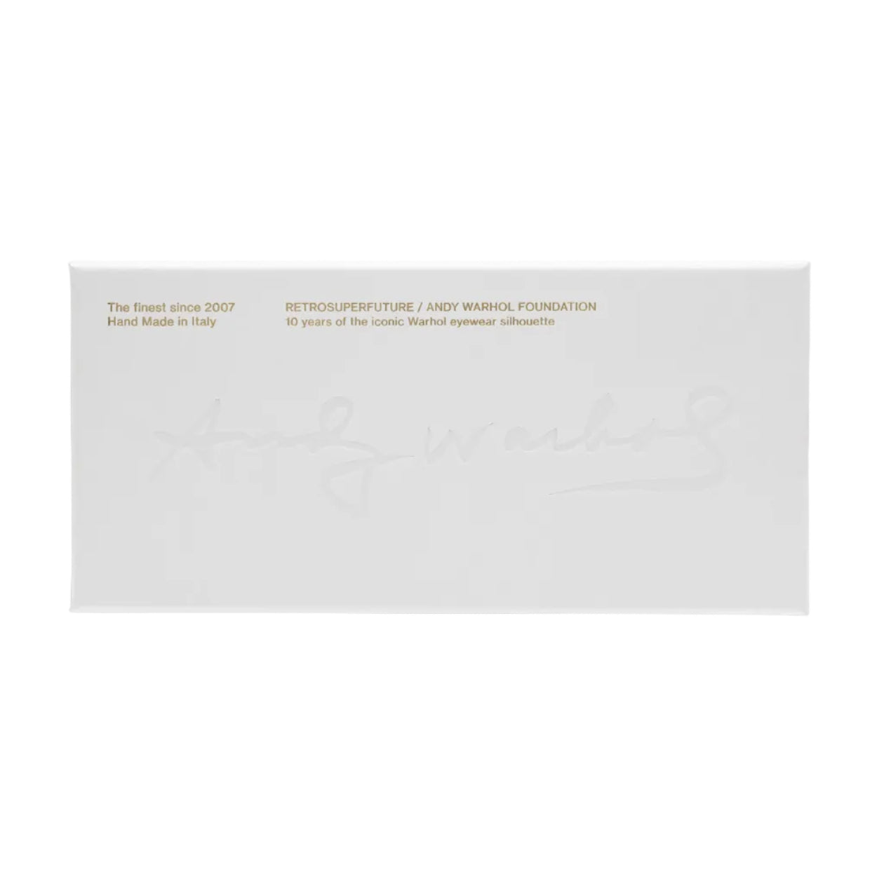 Estuche de las RSF The Warhol Melanzana con la firma de Andy Warhol y sello de la Andy Warhol Foundation