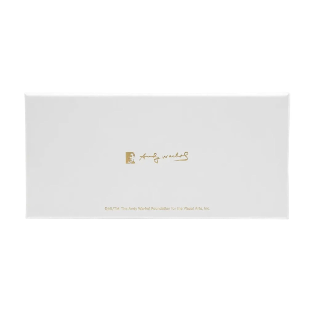 Caja blanca de las RSF The Warhol Azure con el sello dorado de la Andy Warhol Foundation