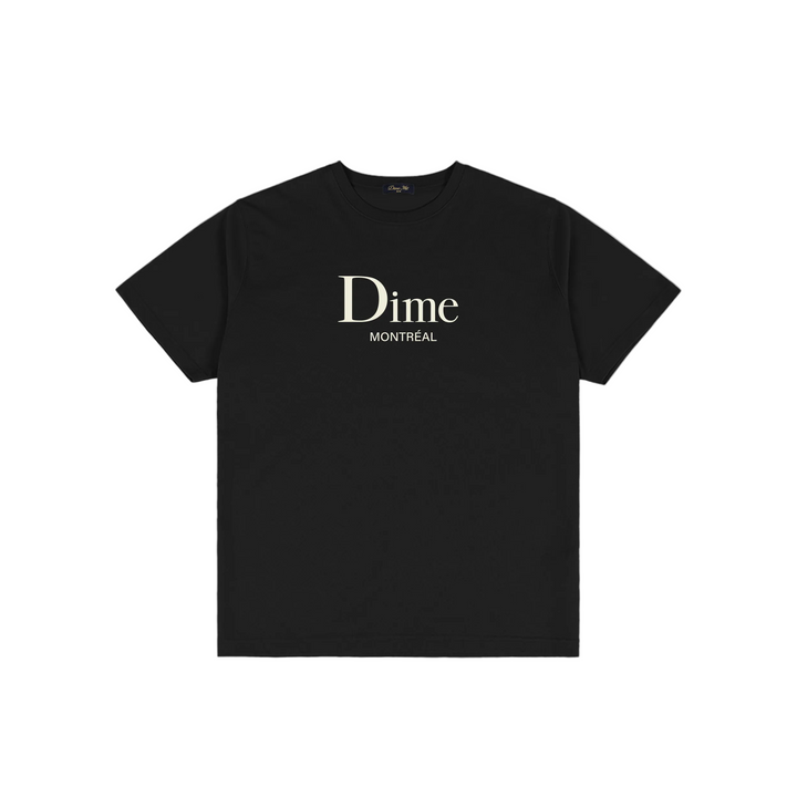 Camiseta Dime Classic MTL en negro con estampado Dime Montréal serigrafiado en el pecho