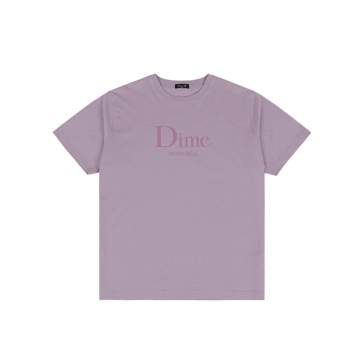 Camiseta Dime Classic MTL en plum gray con estampado Dime Montréal serigrafiado en el pecho