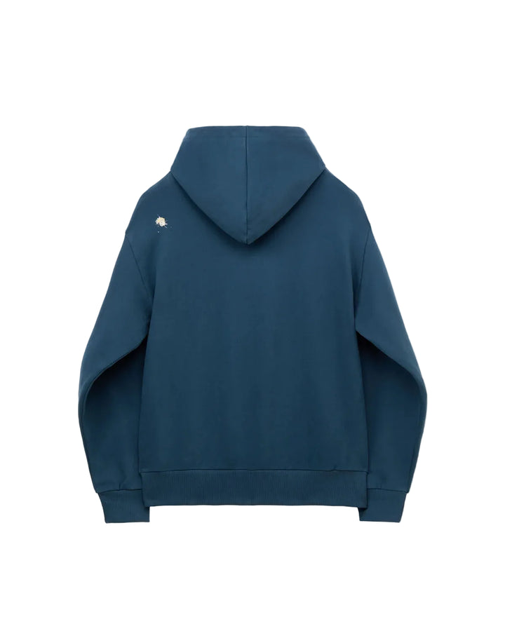 Sudadera Staple Pigeon Logo azul marino vista por detrás, con capucha