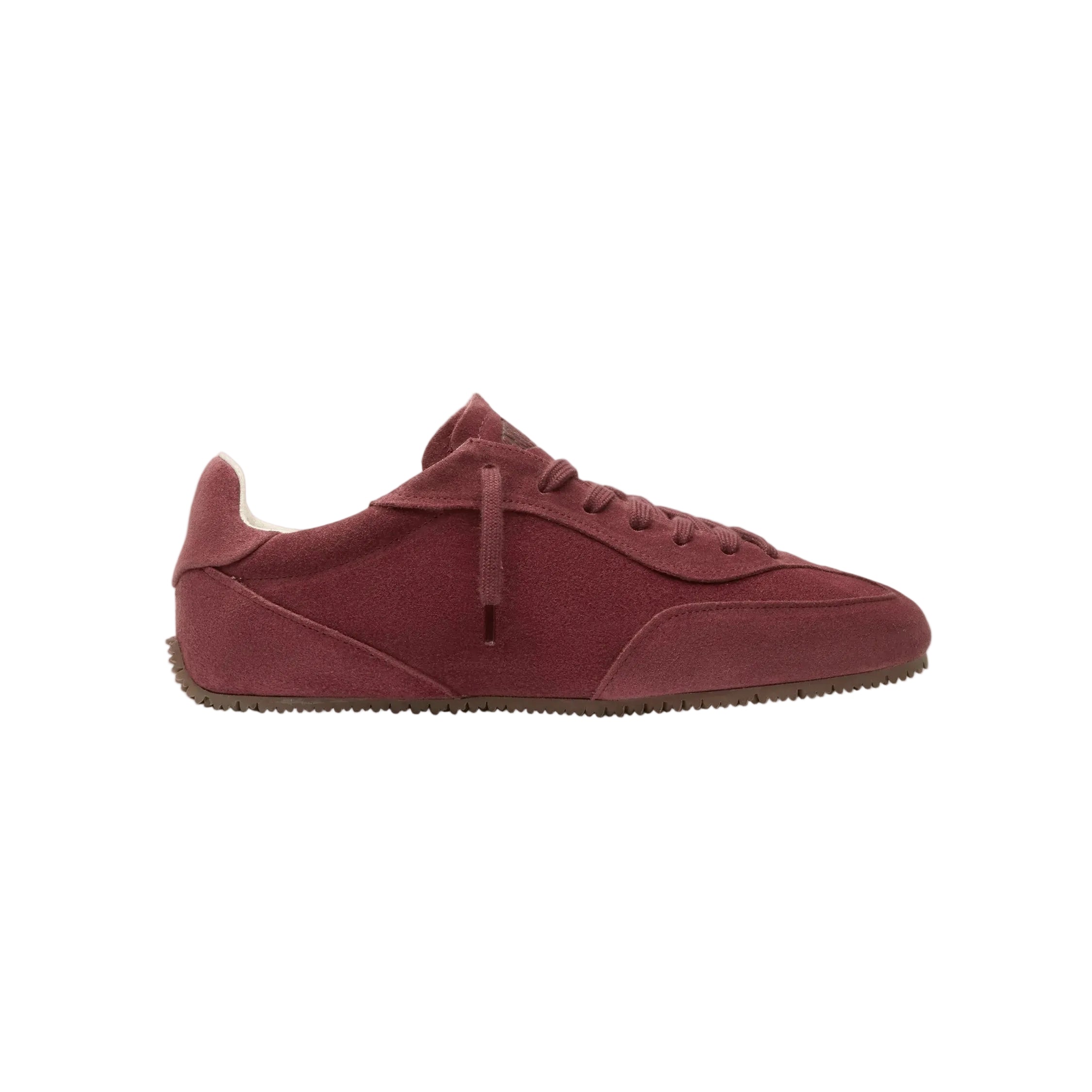 Zapatillas Axel Arigato Daze Runner Dark Red ante rojo oscuro vista lateral cordones Dark Red