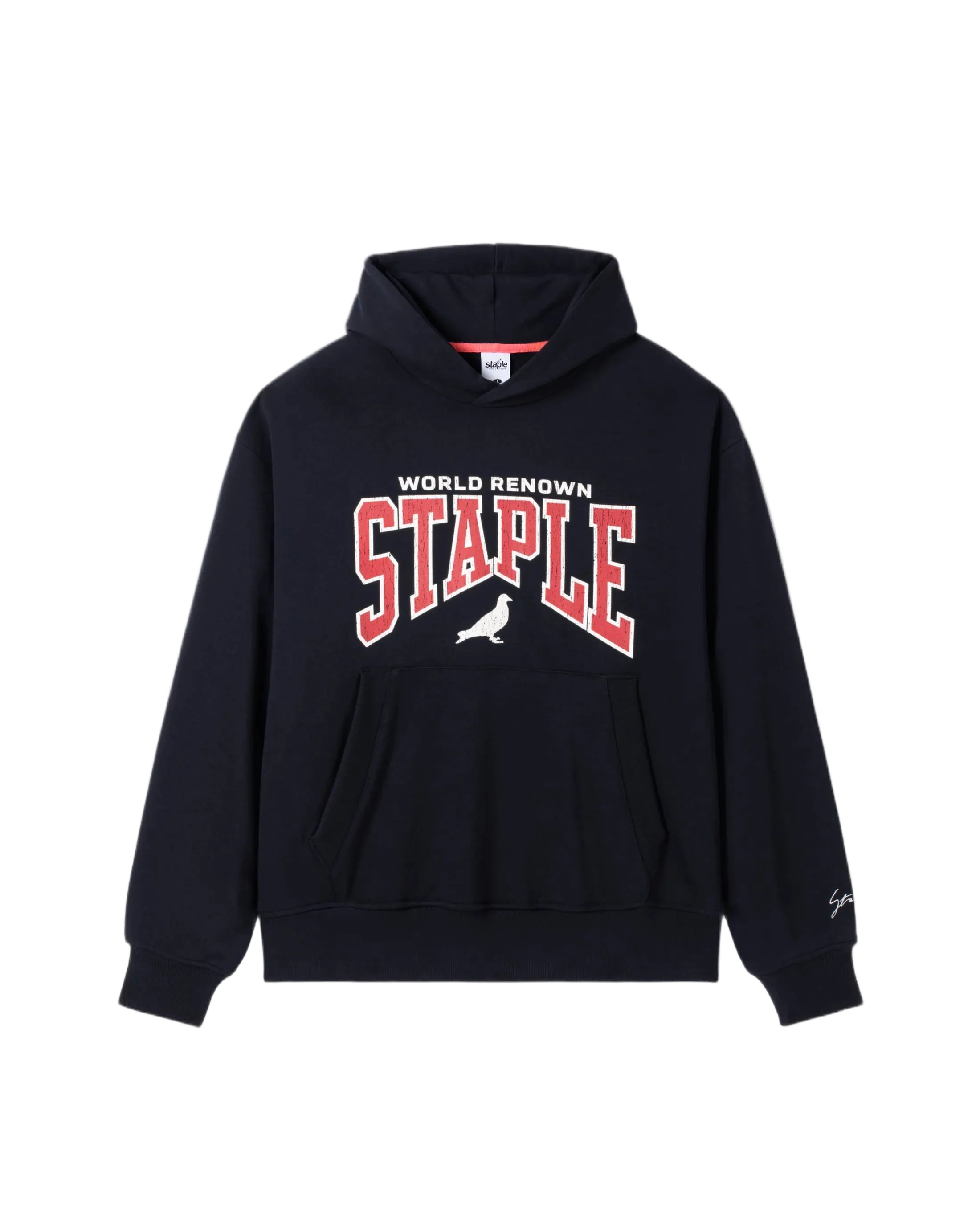 Sudadera Staple Starks color black regular fit. Print frontal  World renown STAPLE.