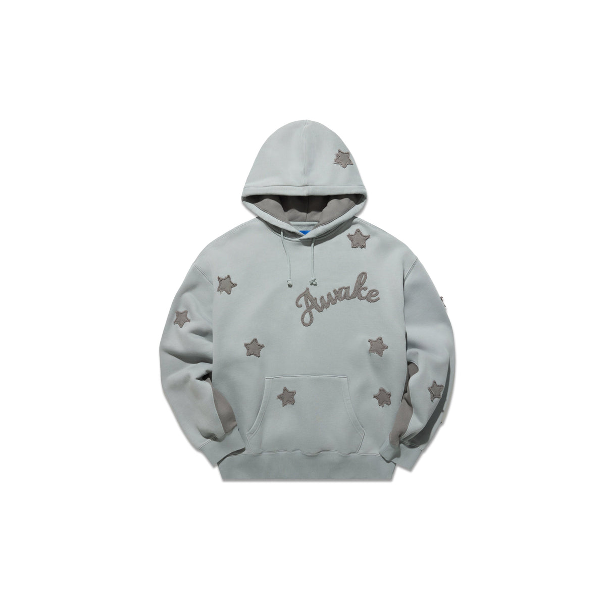 Sudadera Awake NY Starry Hoodie en gris jaspeado con apliques de estrellas y lettering Awake en el pecho