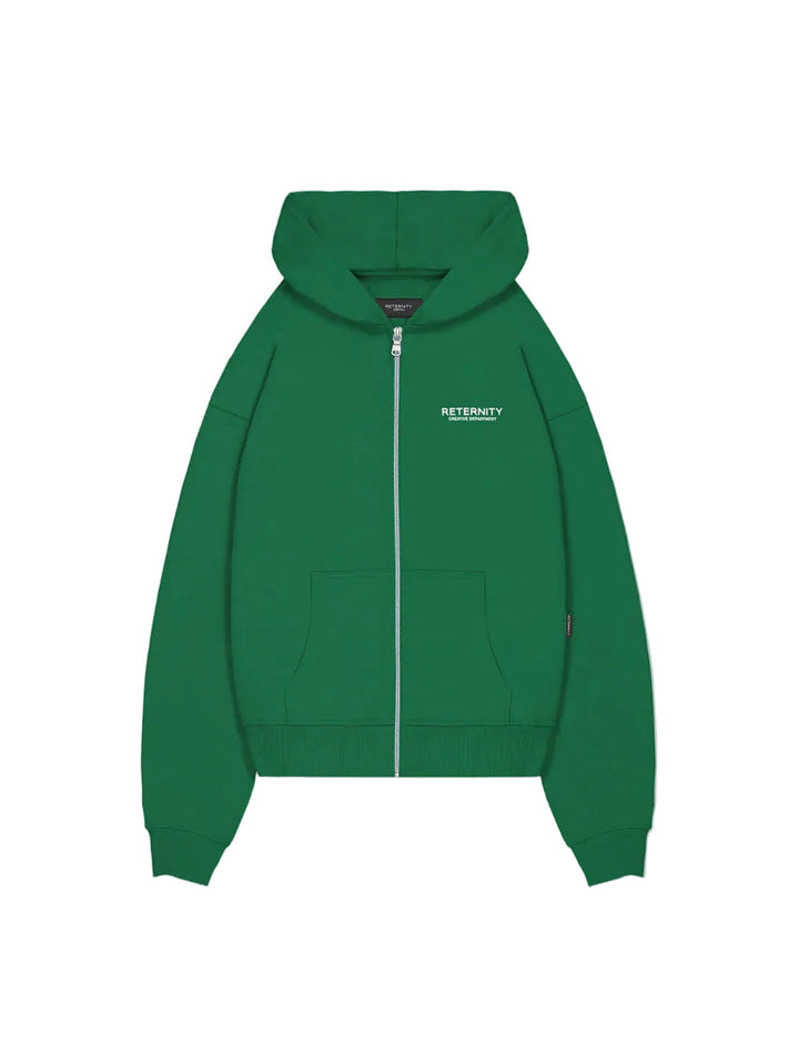 Sudadera con cremallera RETERNITY CREATIVE DEPARTMENT color verde, algodón