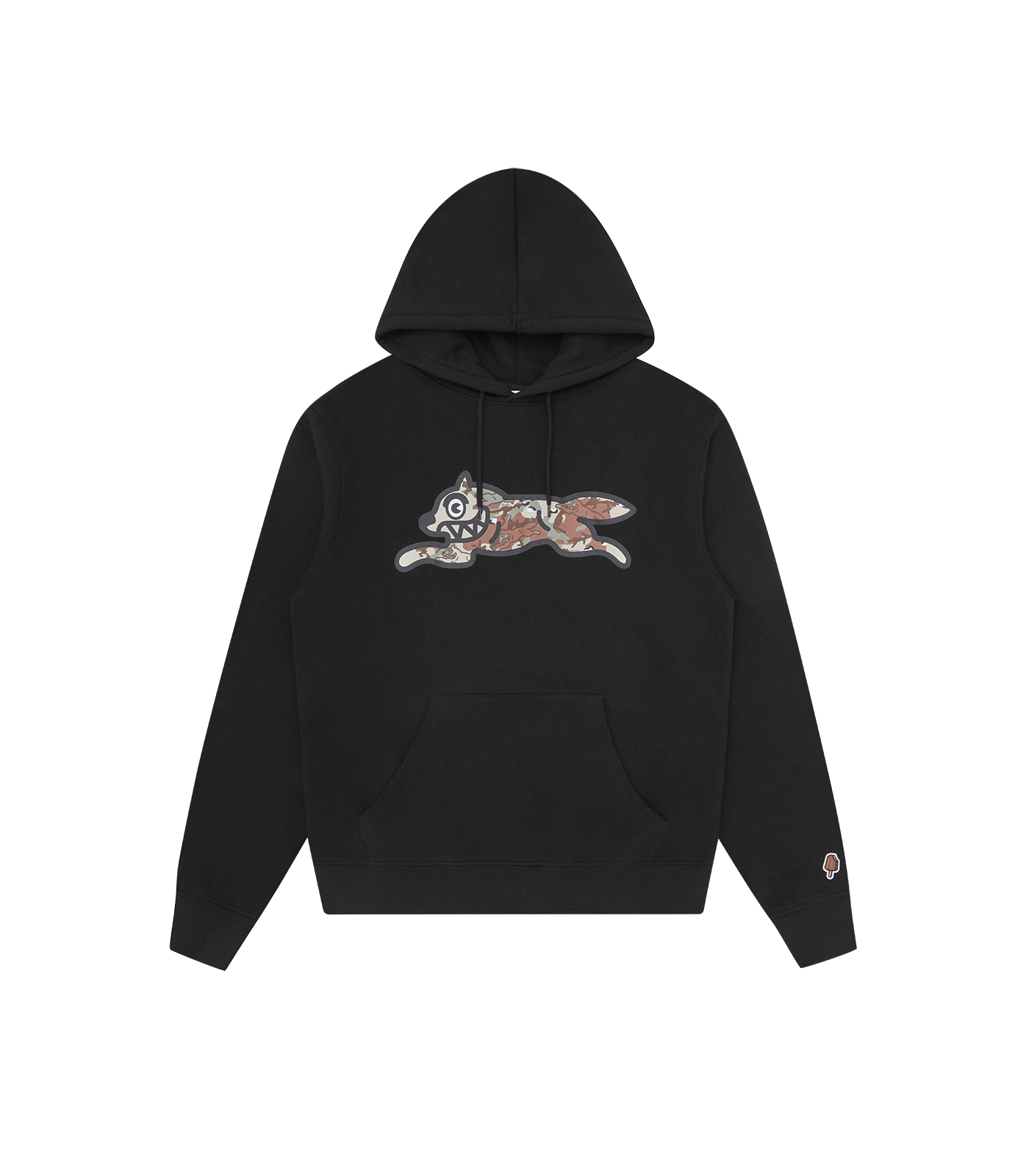 Sudadera Sudadera Choc Chip Running Dog Black de ICECREAM Spring 26' el Running Dog diseñado con un patrón de pepitas de chocolate.