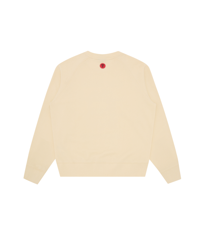 Sudadera ICECREAM Waitress ecru vista de espalda, con el signet IC en la nuca