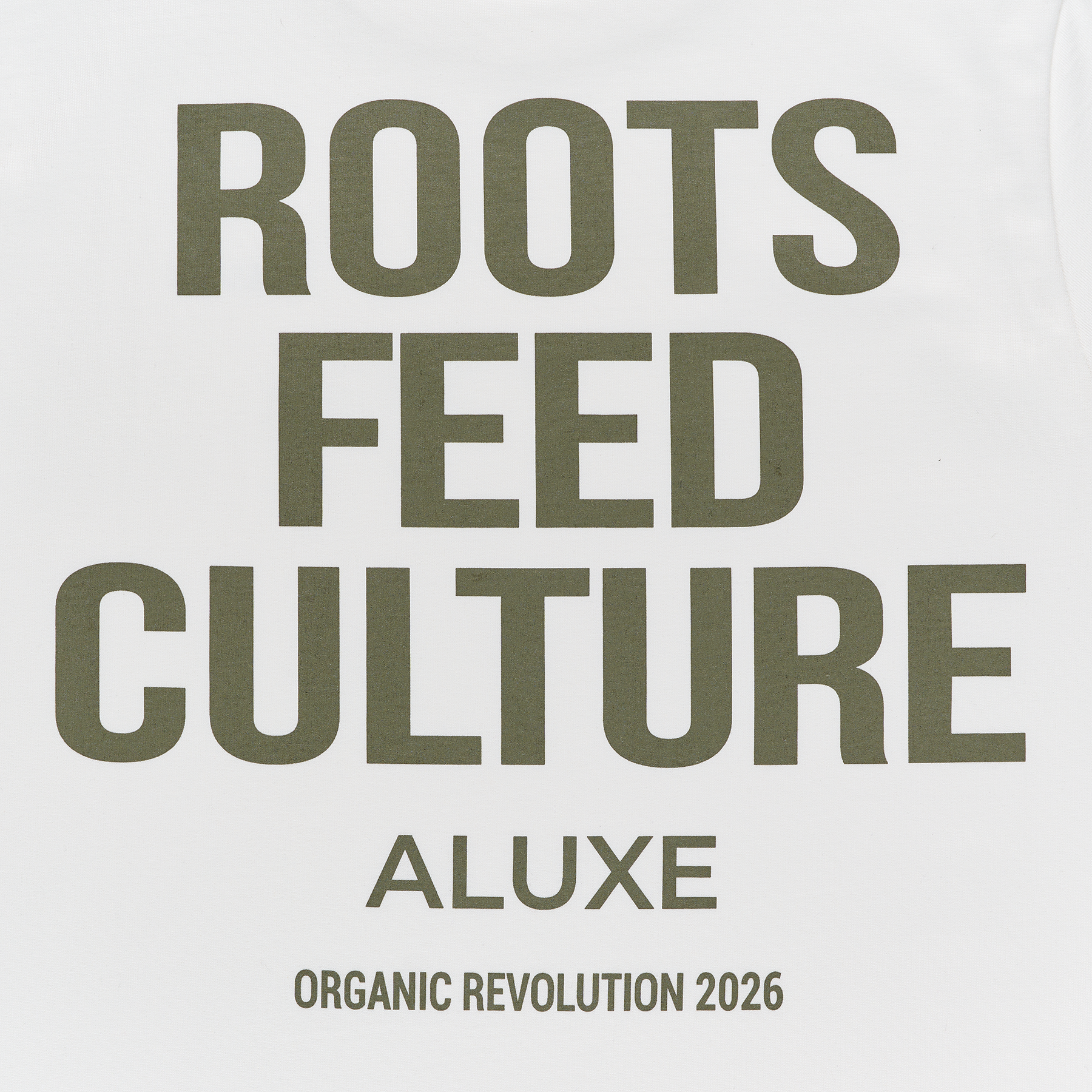 Camiseta Aluxe Roots Feed Culture Blanca