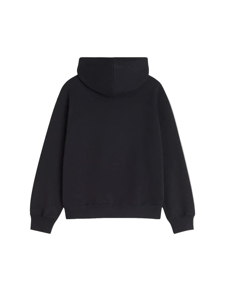 Espalda lisa de la sudadera con capucha Maison Kitsuné Paris Comfort negra, vista trasera