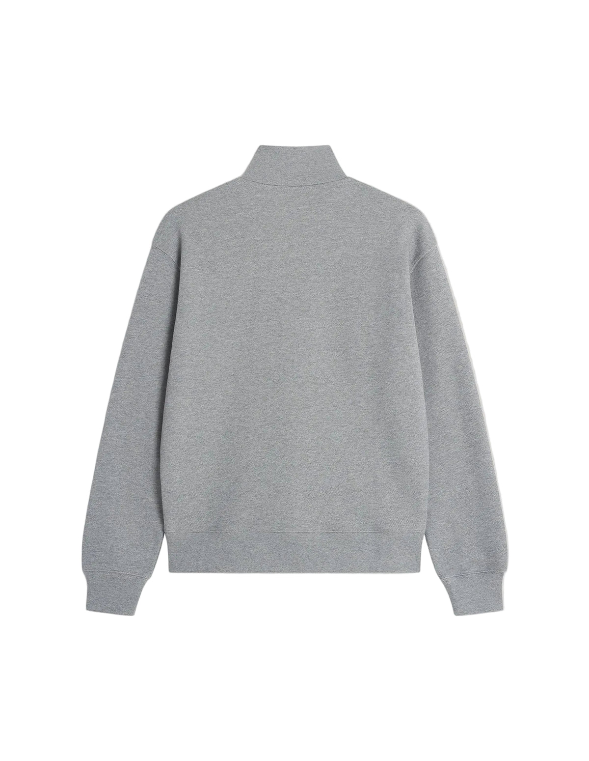Espalda lisa de la sudadera Maison Kitsuné Fox Head Half-Zip gris con cuello alto, vista trasera