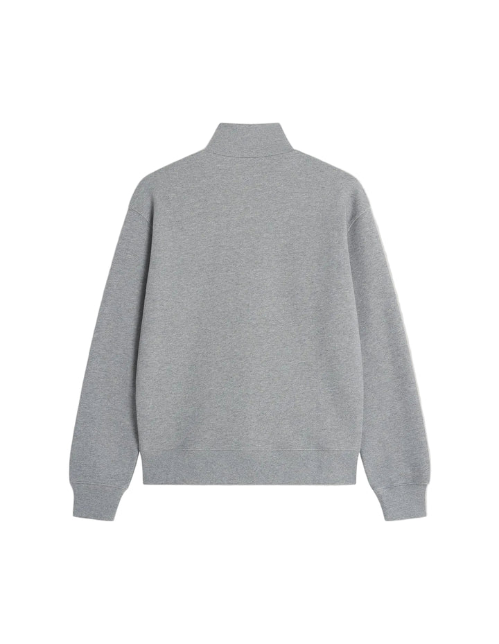 Espalda lisa de la sudadera Maison Kitsuné Fox Head Half-Zip gris con cuello alto, vista trasera