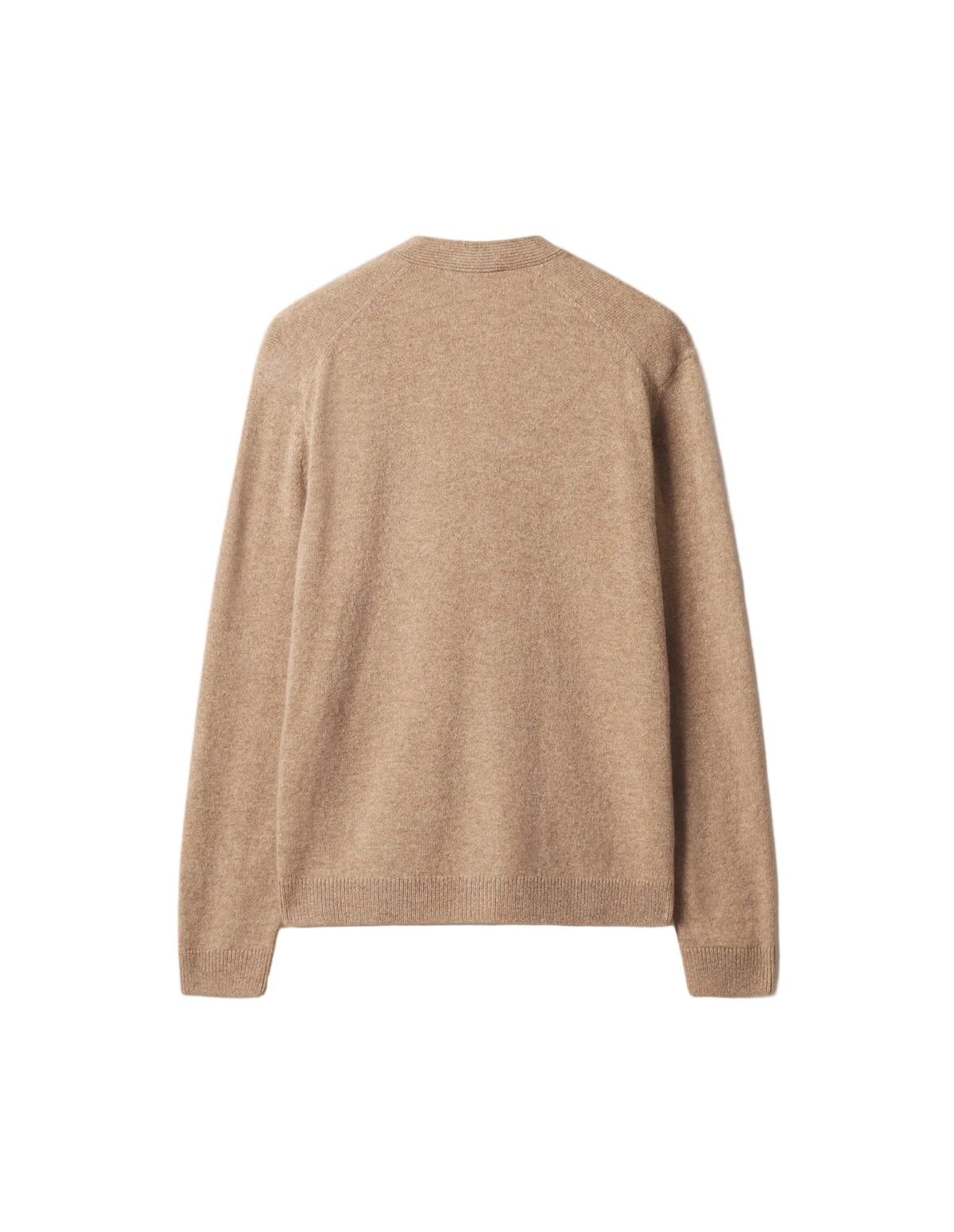 Espalda lisa del cárdigan Maison Kitsuné Fox Head Lambswool en beige, vista trasera