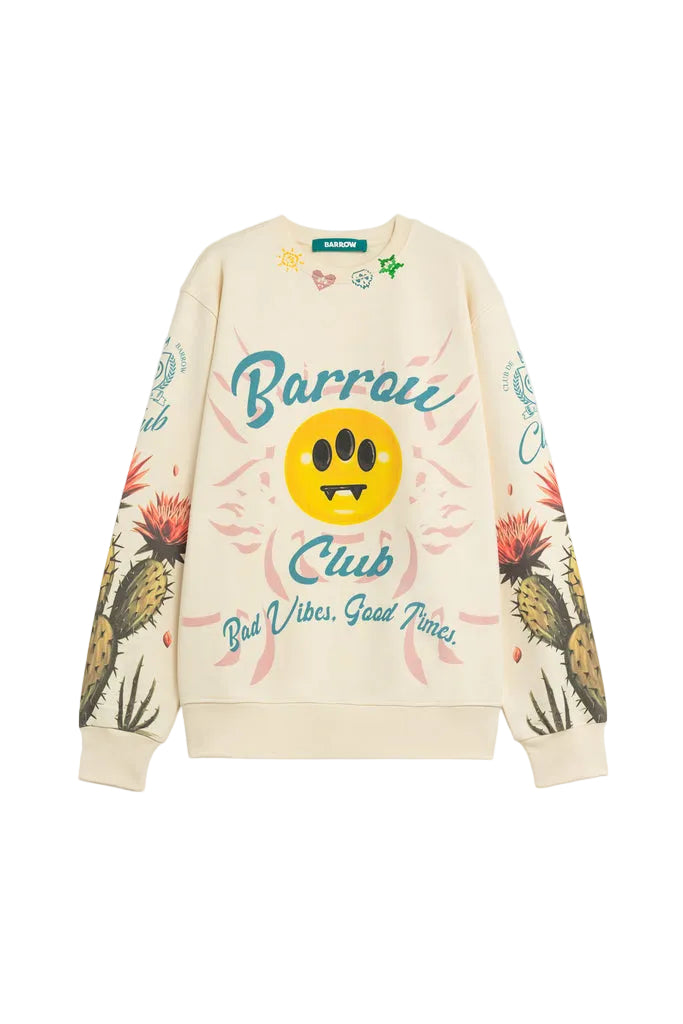sudadera Barrow crema Barrow Club smile estampado
