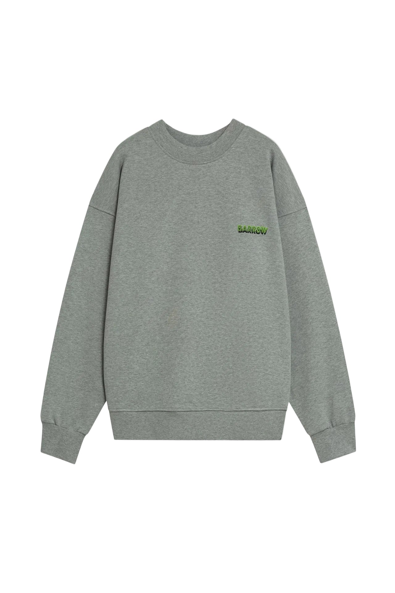 Sudadera Barrow gris unisex, presenta el icónico smile de la marca en la parte posterior junto al lettering G.O.A.T 