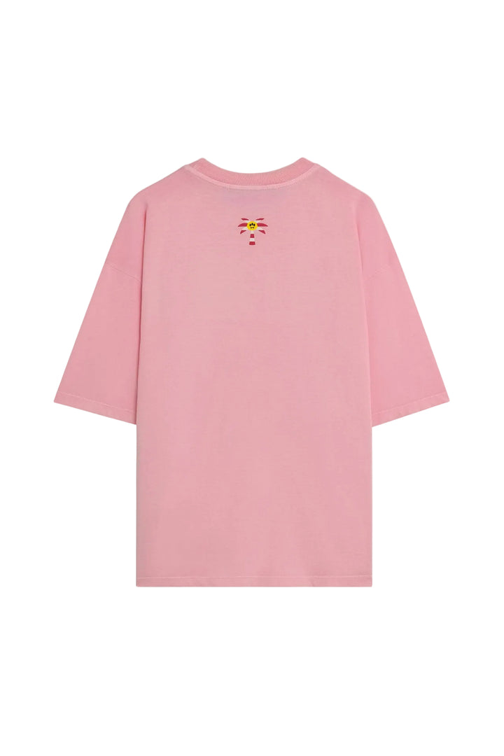 Camiseta Barrow Club rosa cipria detalle palmera smile centrado espalda