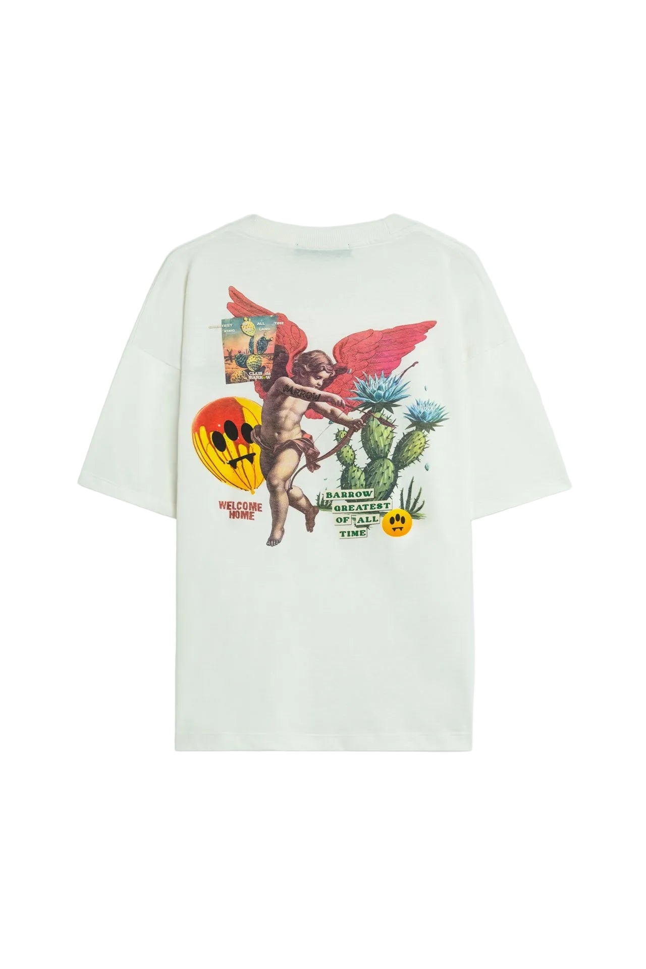 camiseta Barrow angel coconut con ilustracion angel y cactus en la espalda