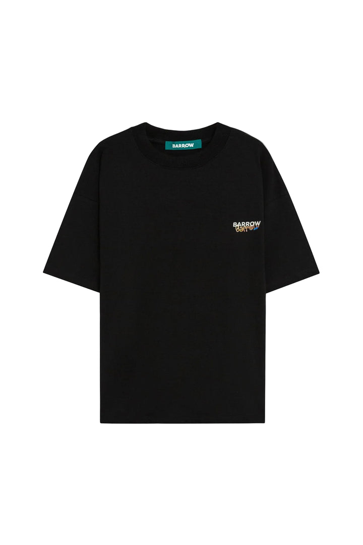 Camiseta Barrow Teddy Bear negra mini logo smile frontal corte relaxed fit