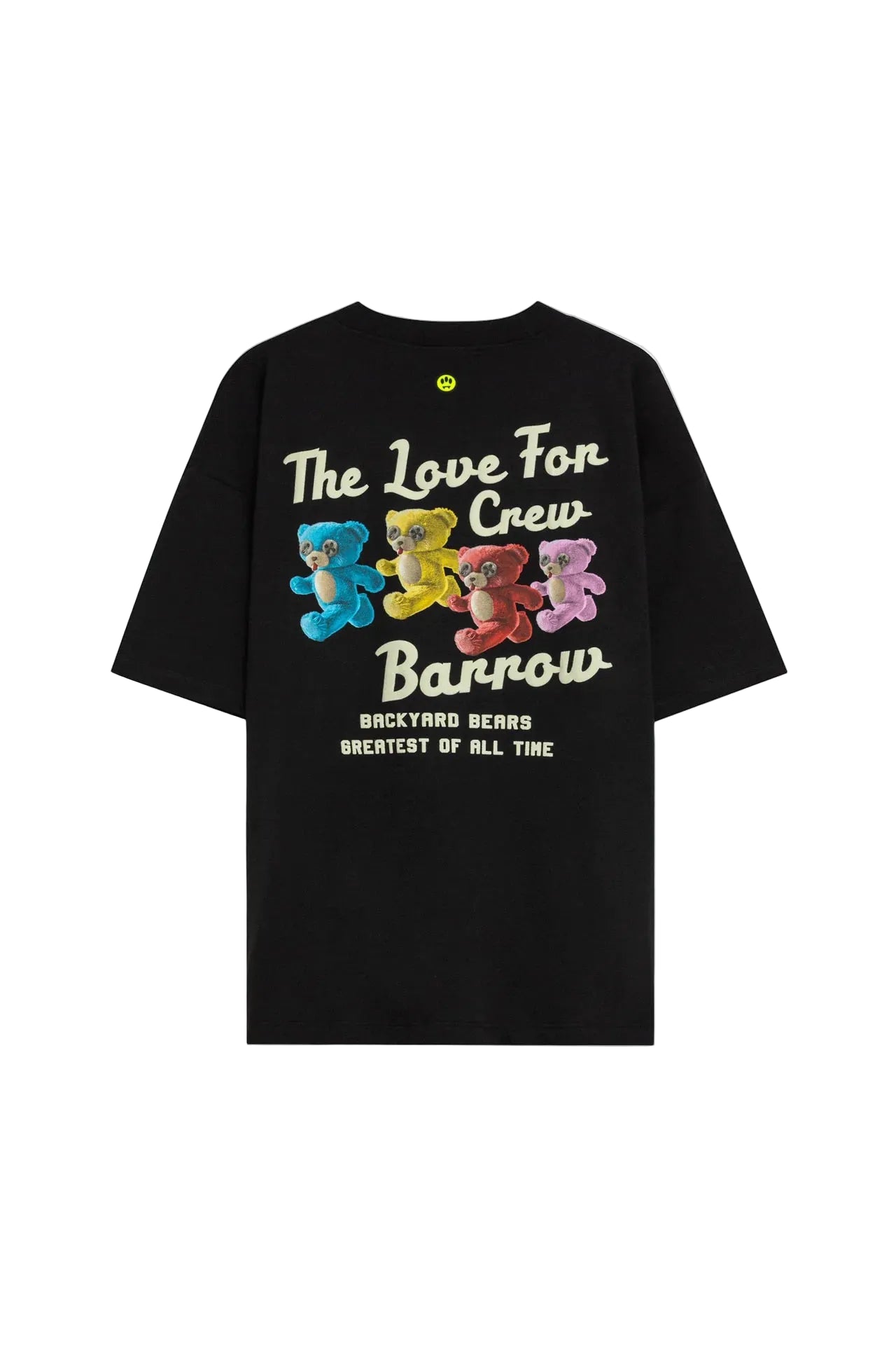 Camiseta Barrow The Love For Crew Graphic negra con logotipo en el pecho y gráfico de osos en la espalda