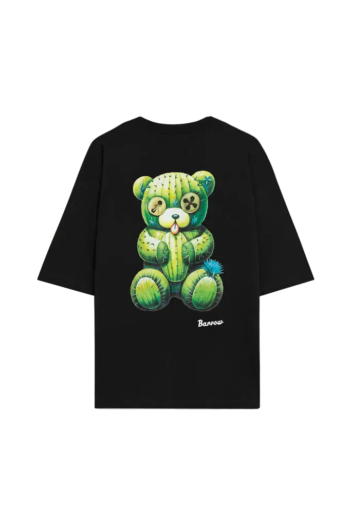 camiseta Barrow negra teddy cactus estampado trasero