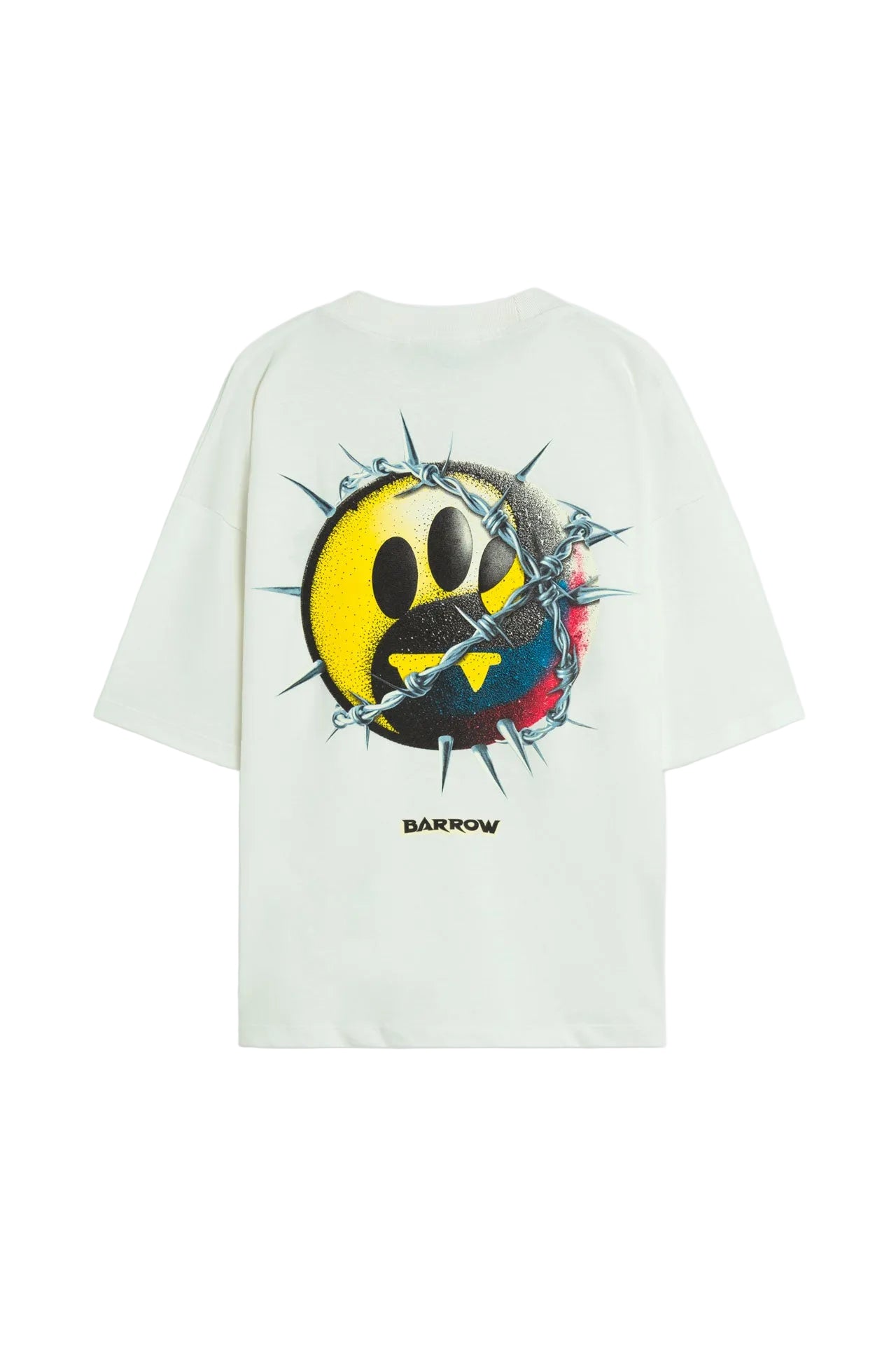 Camiseta Barrow Spike Smile Graphic Sand con smile multicolor y efecto alambre espino en la espalda
