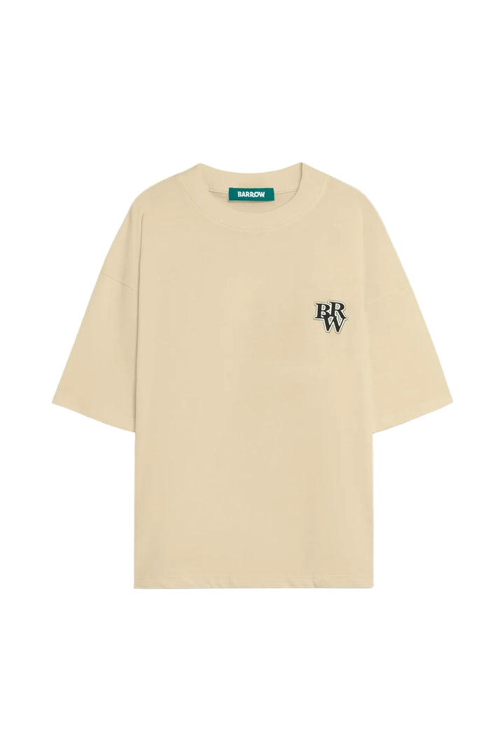 Camiseta Barrow Spike Smile Graphic Sabbia con logotipo BRW en el pecho. 