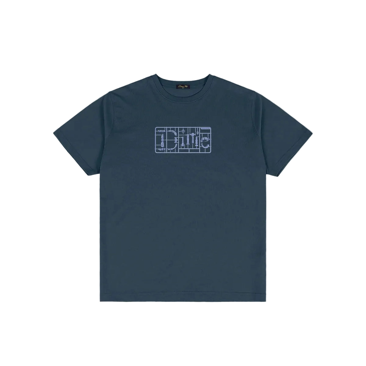 Camiseta Dime Classic Plastic azul marino con el logo Dime estampado en el pecho, vista frontal