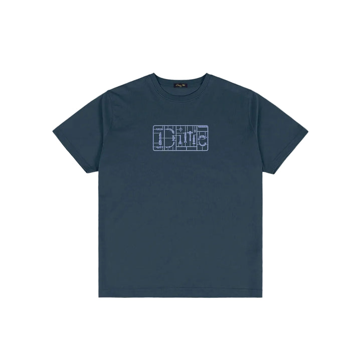 Camiseta Dime Classic Plastic azul marino con el logo Dime estampado en el pecho, vista frontal