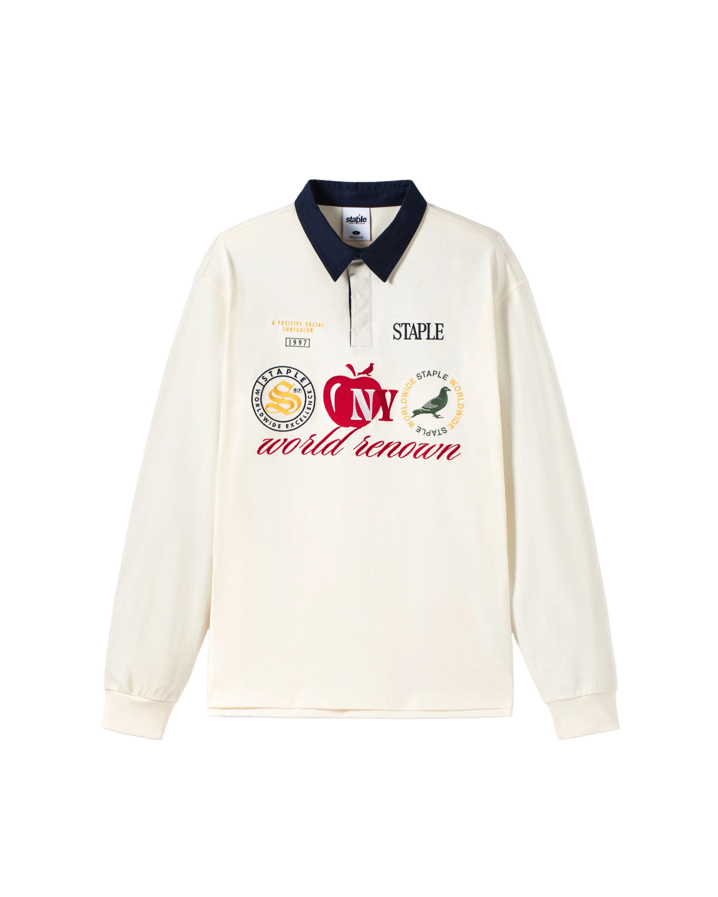 polo rugby STAPLE Apple Rugby 320 gsm manga larga cuello contraste