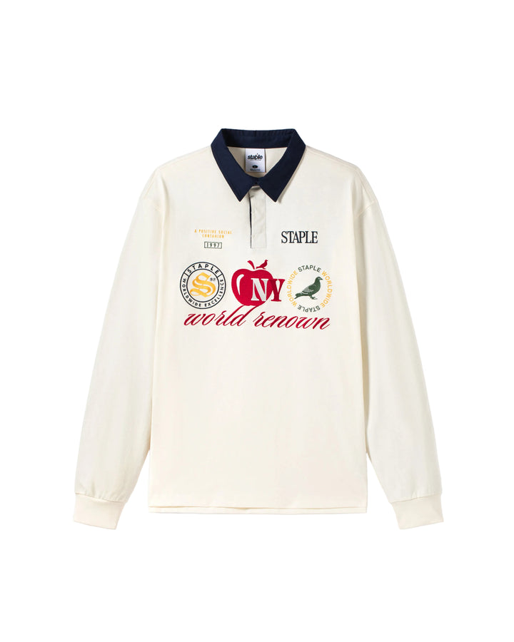 polo rugby STAPLE Apple Rugby 320 gsm manga larga cuello contraste