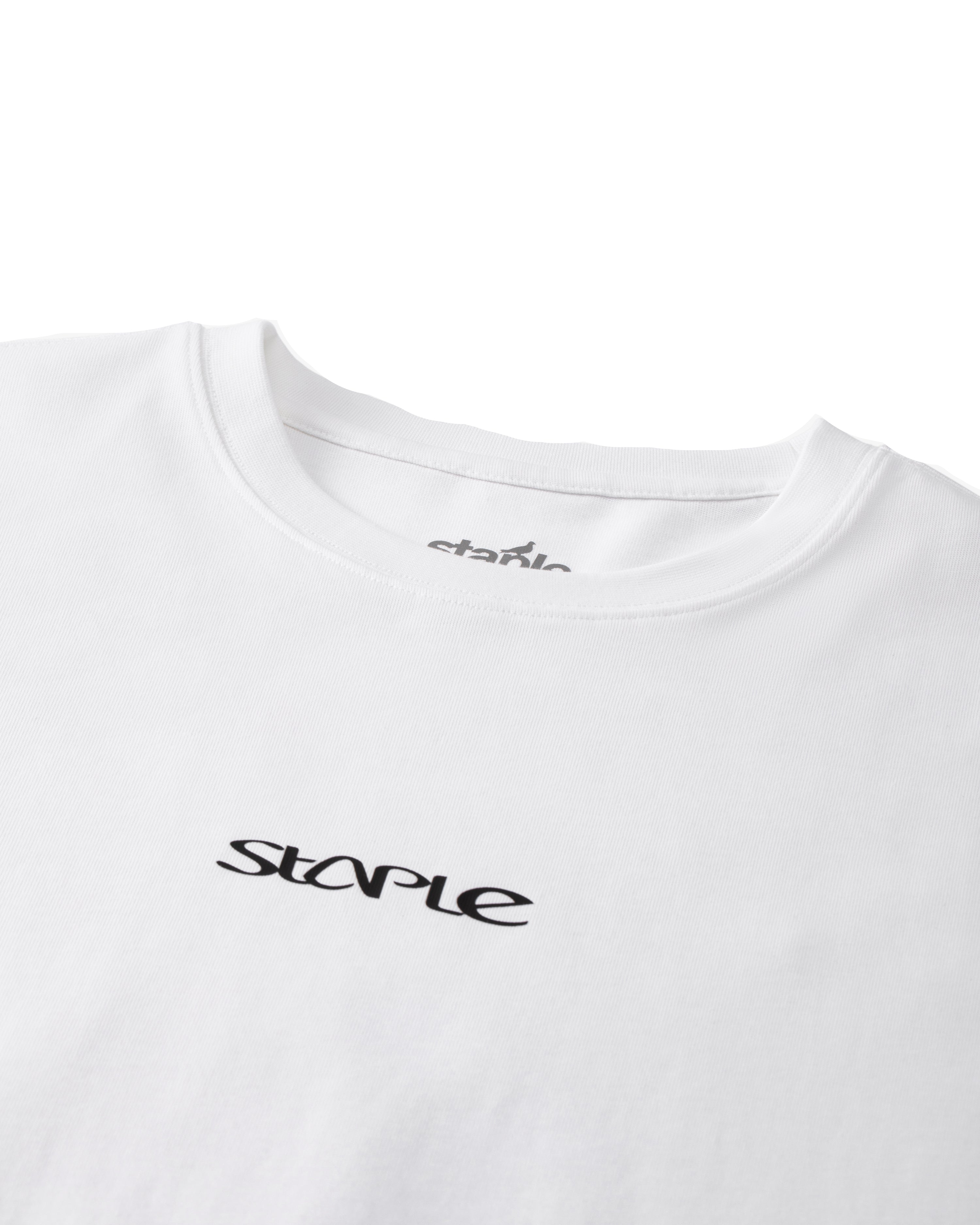Camiseta Staple Pigeon NYC Collage Tee Blanco detalle logo Staple pecho