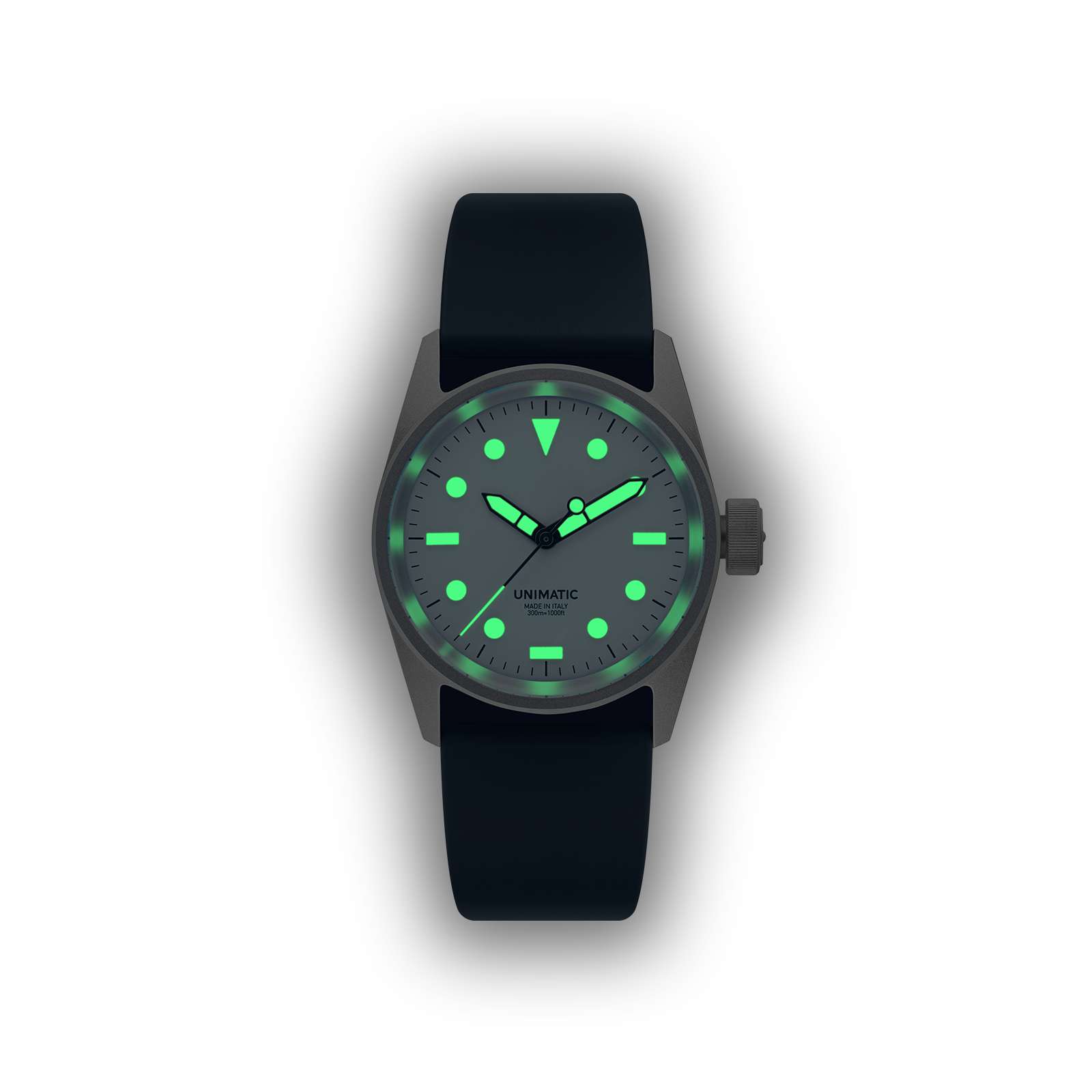 Unimatic Modello Cinque UT5-IPP esfera luminosa Super-LumiNova en la oscuridad