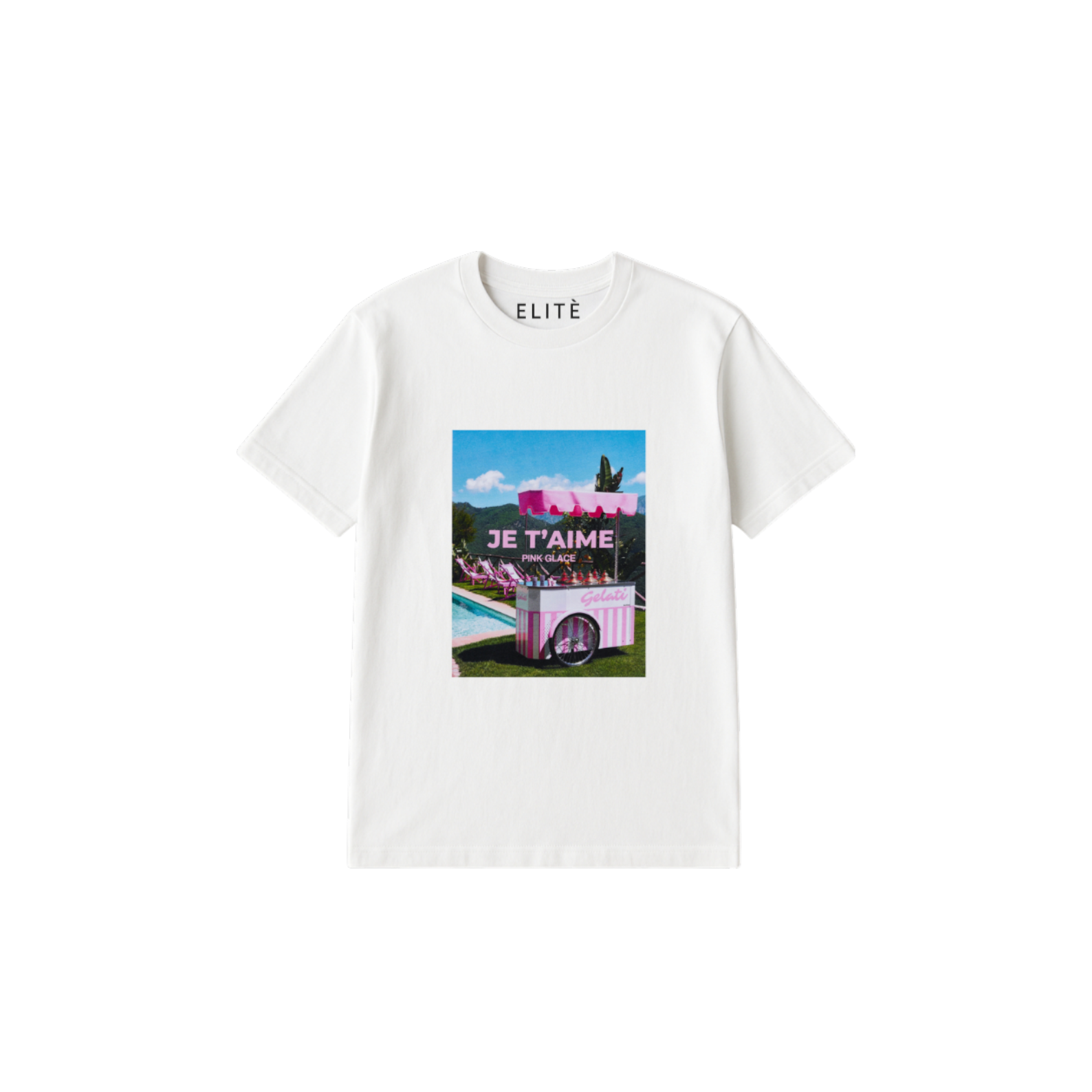 Camiseta Elitè Paris Jeta white, print Je T'Aime Pink Glace.