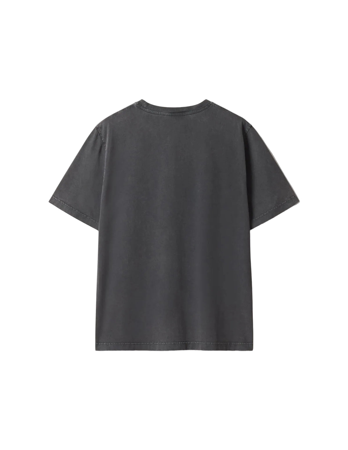 Espalda lisa de la camiseta Maison Kitsuné Fox Head Faded en gris oscuro lavado, vista trasera